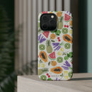 Tropical Fruit Magnetic Impact Phone Case — Watercolor Kiwi, Papaya & Watermelon