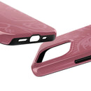 Abstract Line Face Tough Phone Case | Blush Pink Minimalist Art