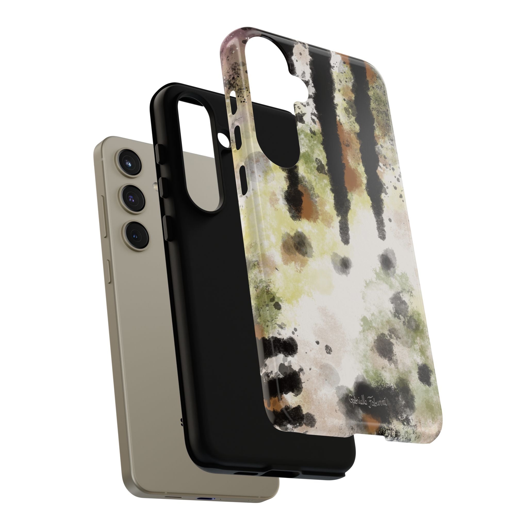 Abstract Camouflage Tough Phone Case — Watercolor Drip Design