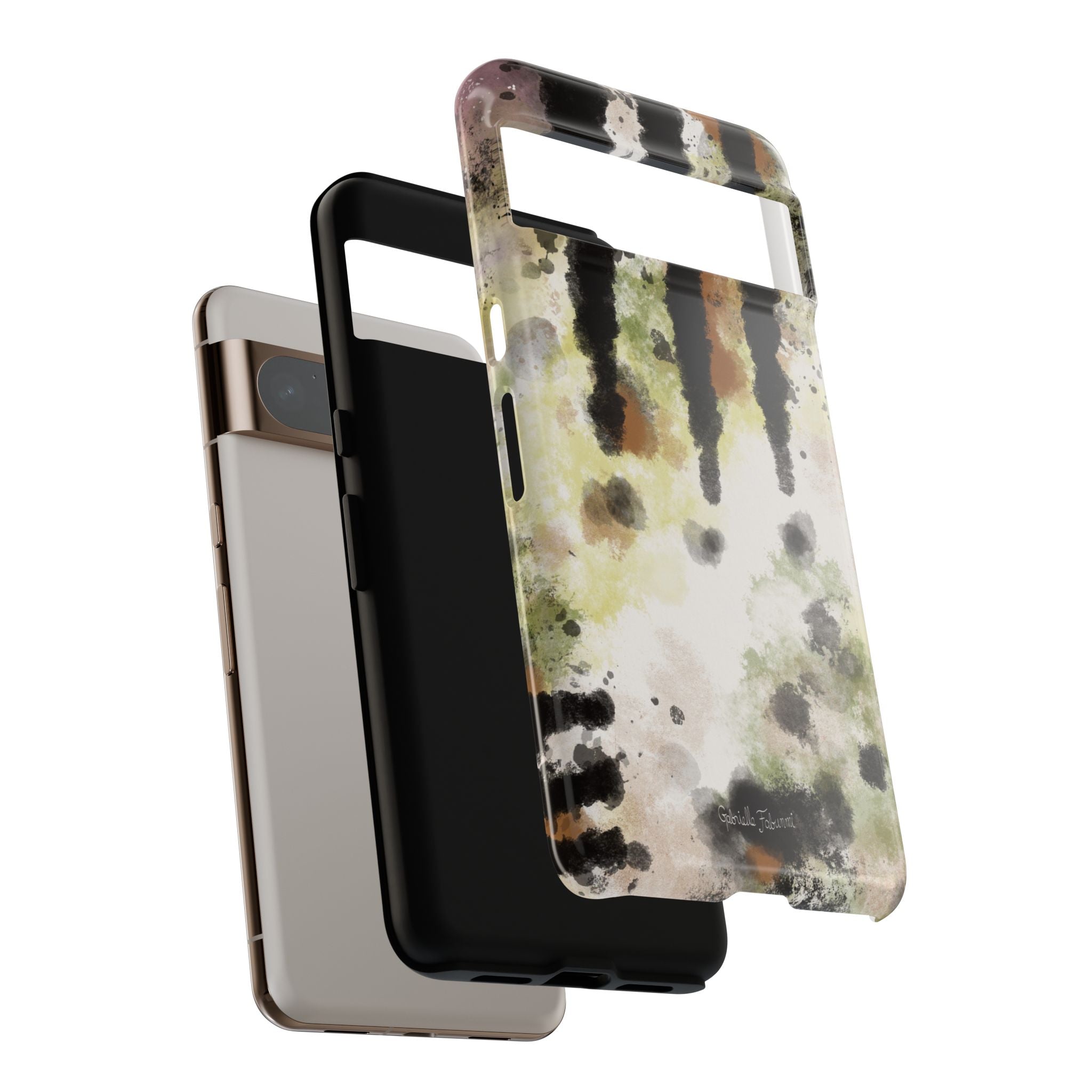 Abstract Camouflage Tough Phone Case — Watercolor Drip Design