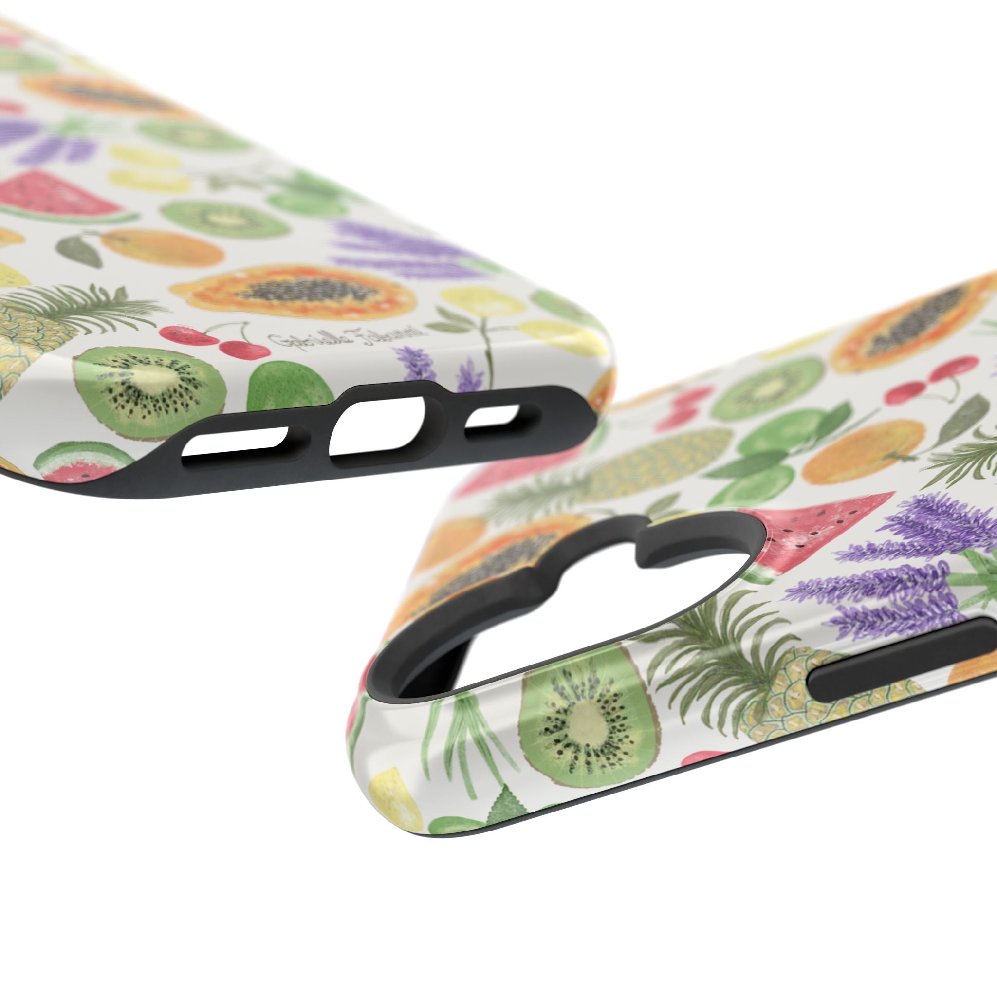 Tropical Fruit Magnetic Impact Phone Case — Watercolor Kiwi, Papaya & Watermelon