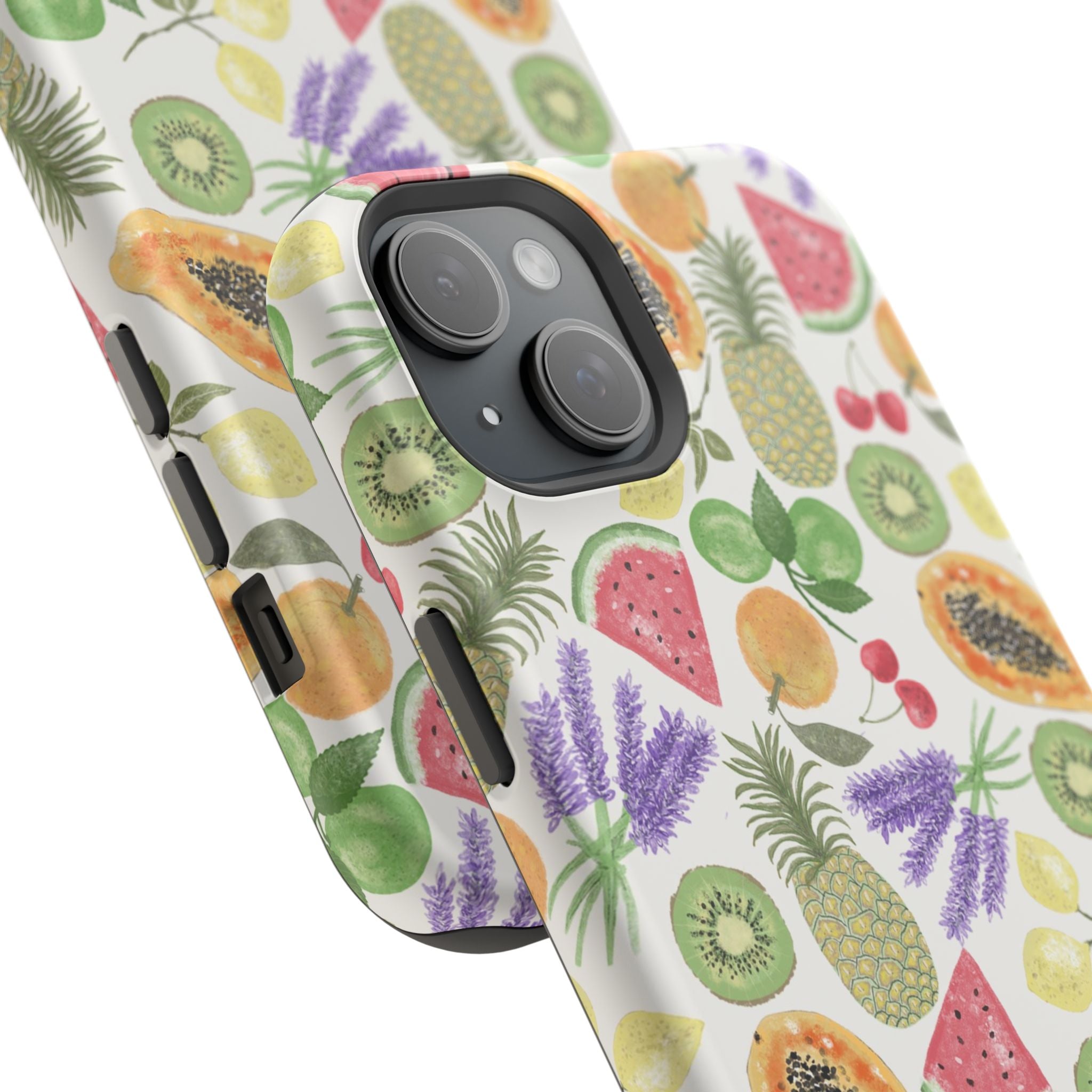 Tropical Fruit Magnetic Impact Phone Case — Watercolor Kiwi, Papaya & Watermelon