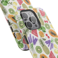 Tropical Fruit Magnetic Impact Phone Case — Watercolor Kiwi, Papaya & Watermelon