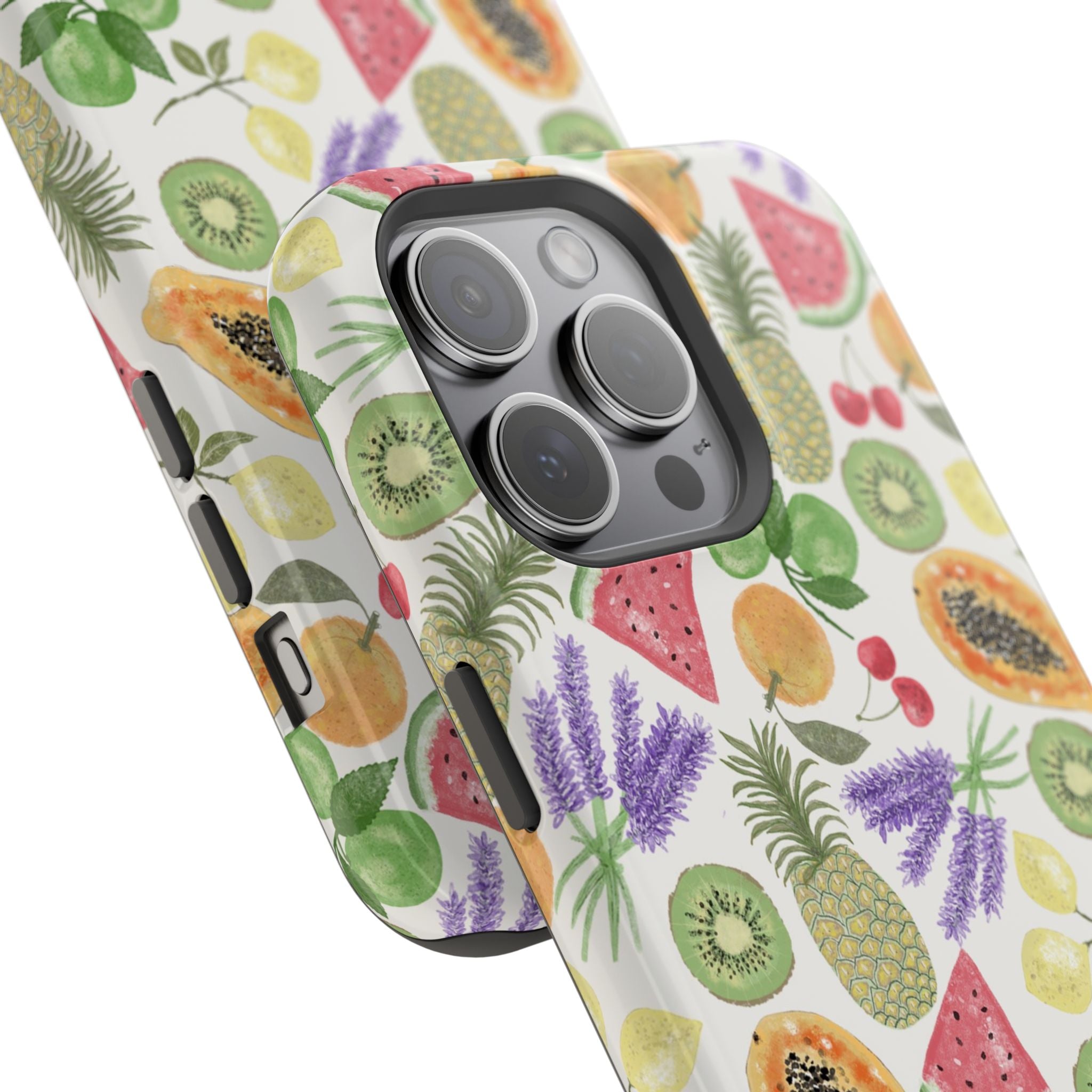 Tropical Fruit Magnetic Impact Phone Case — Watercolor Kiwi, Papaya & Watermelon