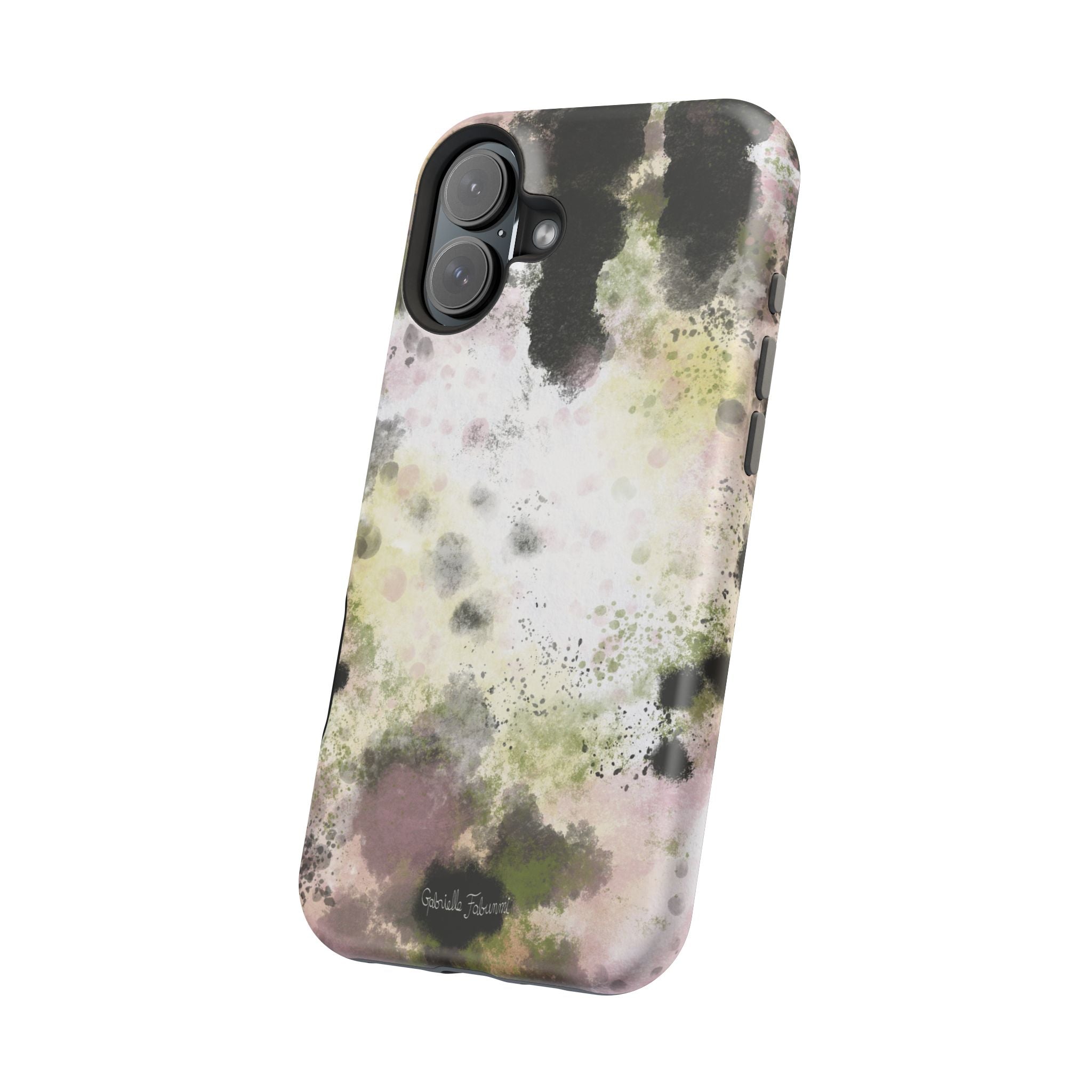 Watercolor Moss Phone Case — Impact‑Resistant Magnetic iPhone Cover