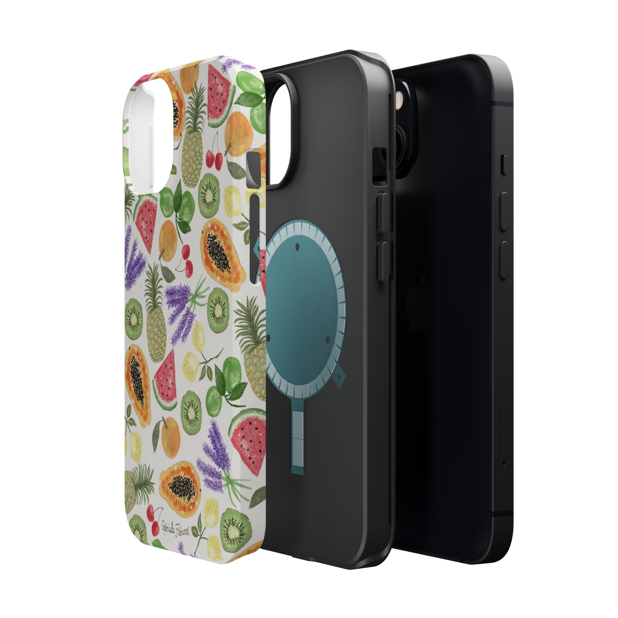 Tropical Fruit Magnetic Impact Phone Case — Watercolor Kiwi, Papaya & Watermelon