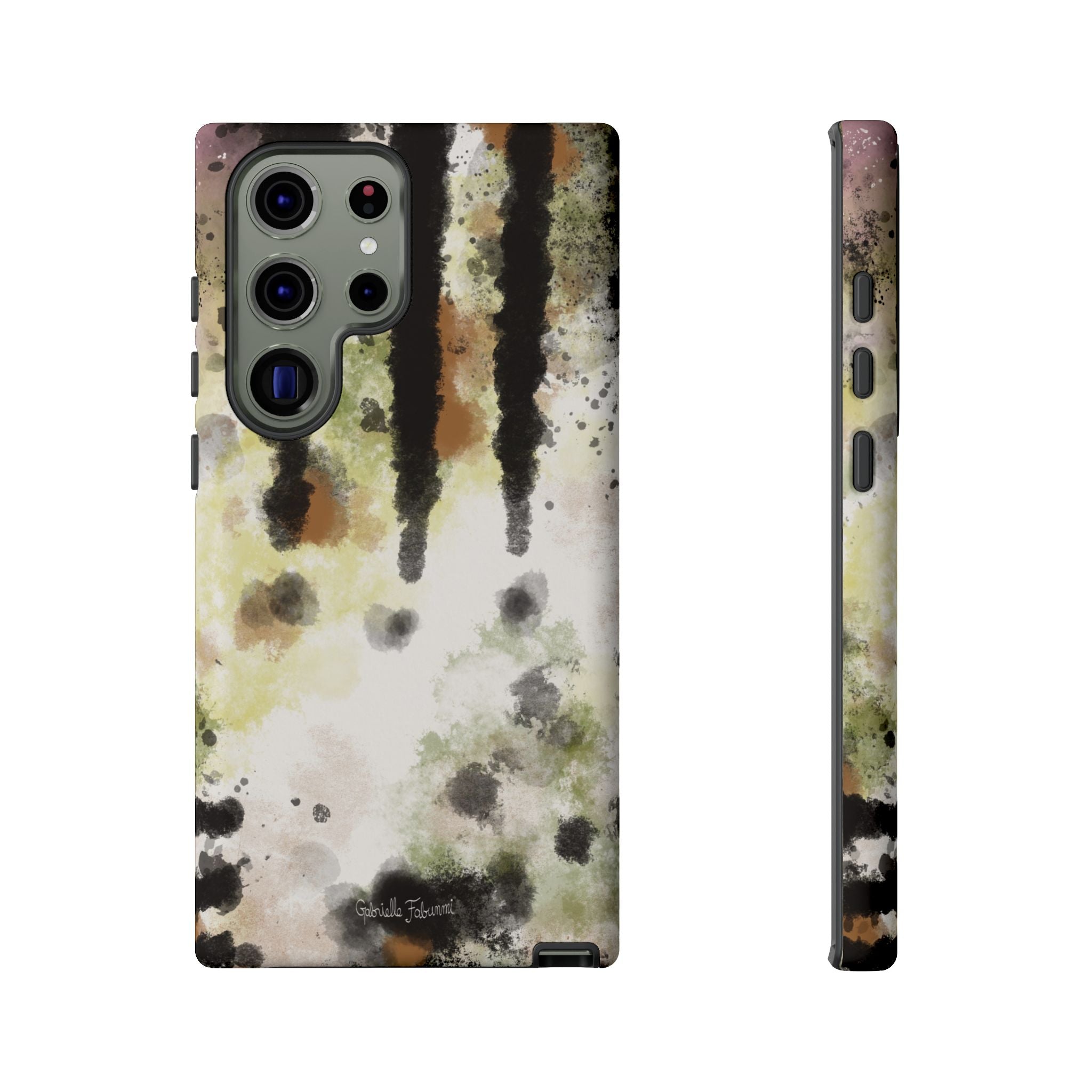 Abstract Camouflage Tough Phone Case — Watercolor Drip Design