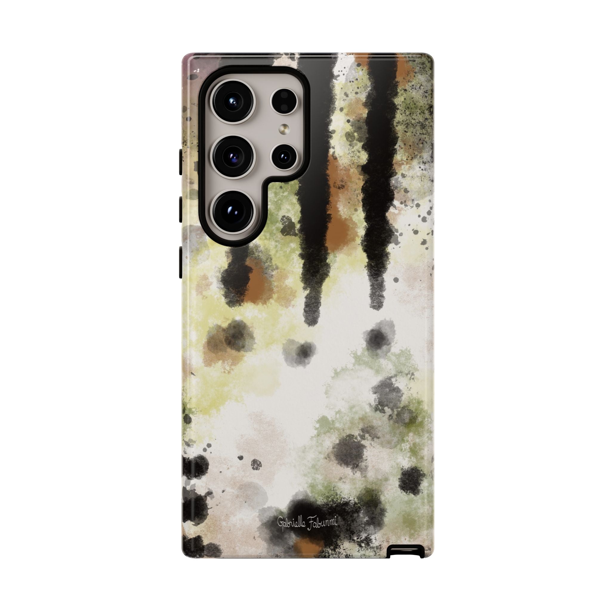 Abstract Camouflage Tough Phone Case — Watercolor Drip Design