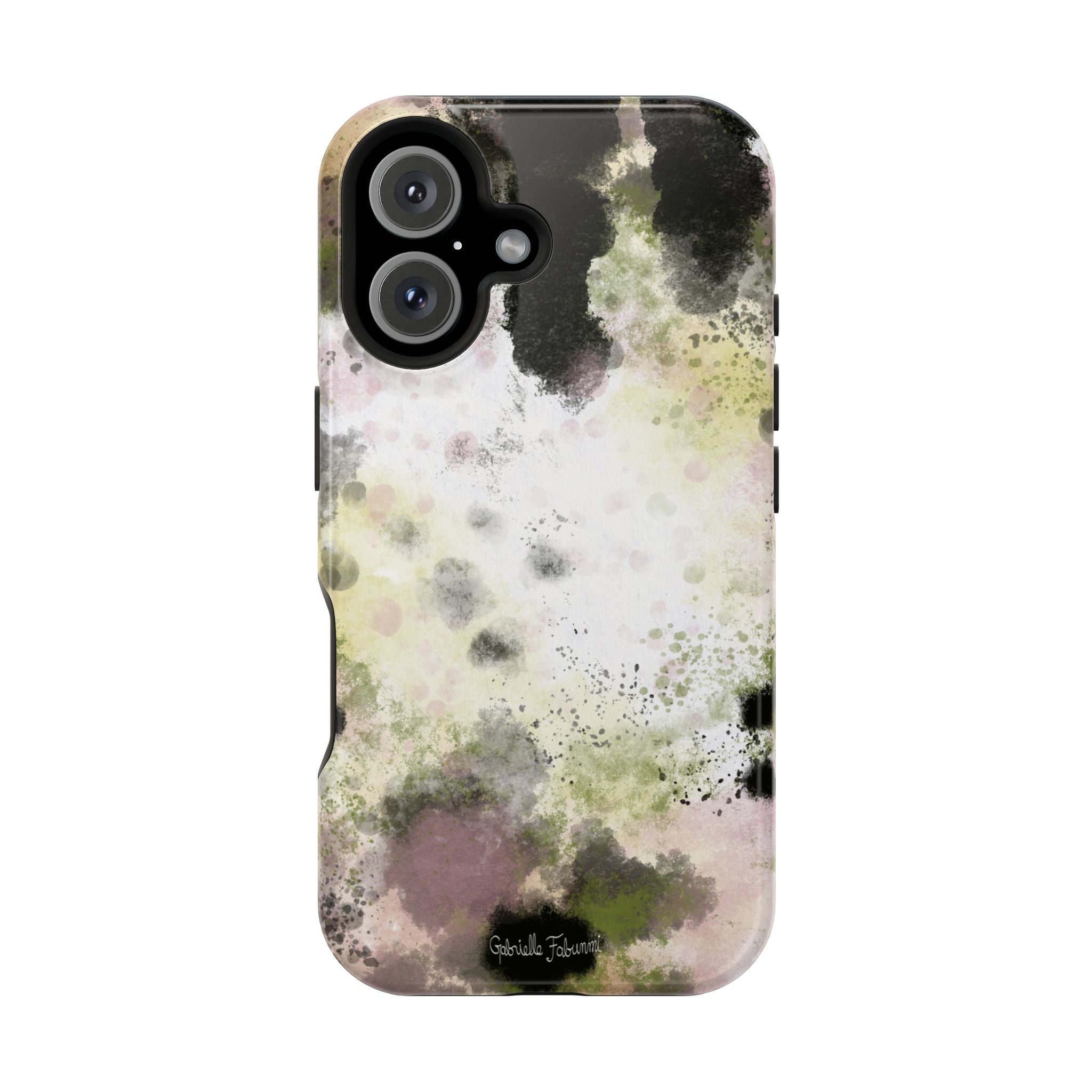 Watercolor Moss Phone Case — Impact‑Resistant Magnetic iPhone Cover