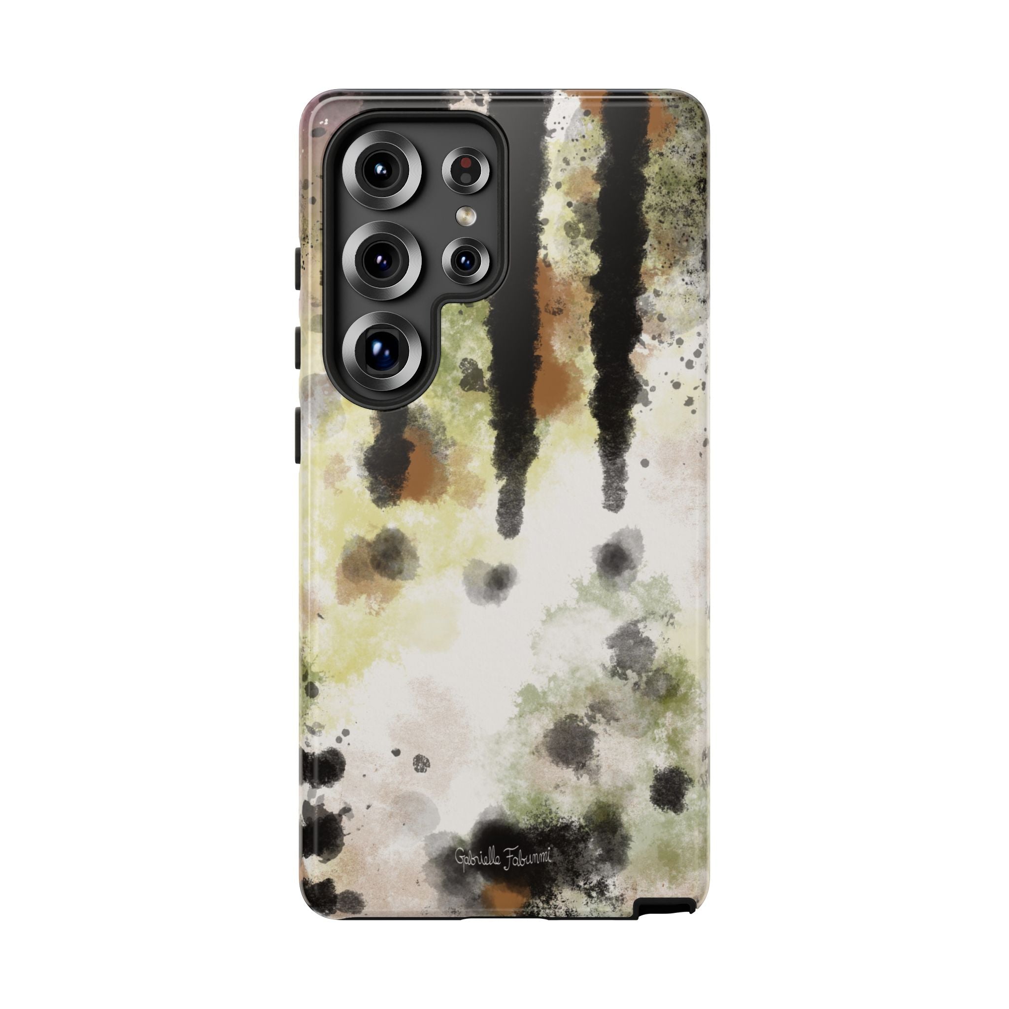 Abstract Camouflage Tough Phone Case — Watercolor Drip Design