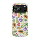 Tropical Fruit Magnetic Impact Phone Case — Watercolor Kiwi, Papaya & Watermelon