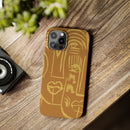 Abstract Face Line Art Slim Phone Case | Minimalist Brown Sketch