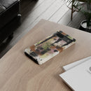 Watercolor Ink Splash Tough Phone Case — Abstract Olive, Blush & Charcoal Protective Cover