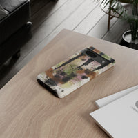 Watercolor Ink Splash Tough Phone Case — Abstract Olive, Blush & Charcoal Protective Cover