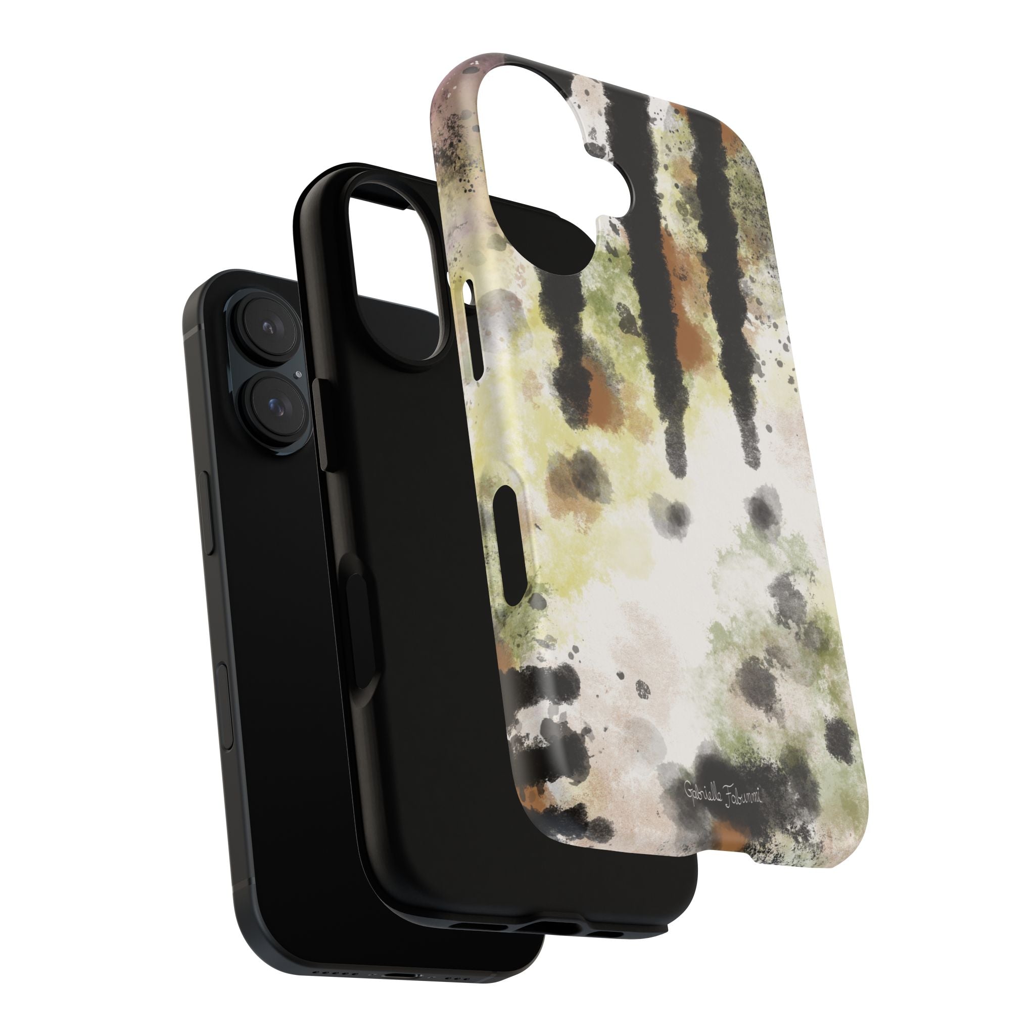 Abstract Camouflage Tough Phone Case — Watercolor Drip Design
