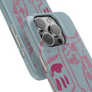 Abstract Line Face Slim Phone Case | Minimalist Portrait, Dusty Blue & Rose