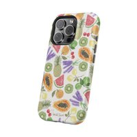 Tropical Fruit Magnetic Impact Phone Case — Watercolor Kiwi, Papaya & Watermelon