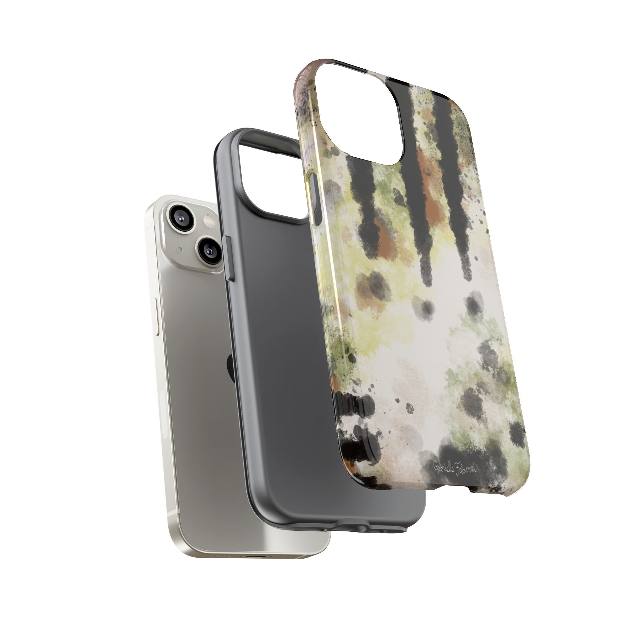 Abstract Camouflage Tough Phone Case — Watercolor Drip Design