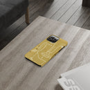 Abstract Line Face Slim Phone Case | Minimalist Art, Mustard Yellow