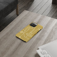 Abstract Line Face Slim Phone Case | Minimalist Art, Mustard Yellow