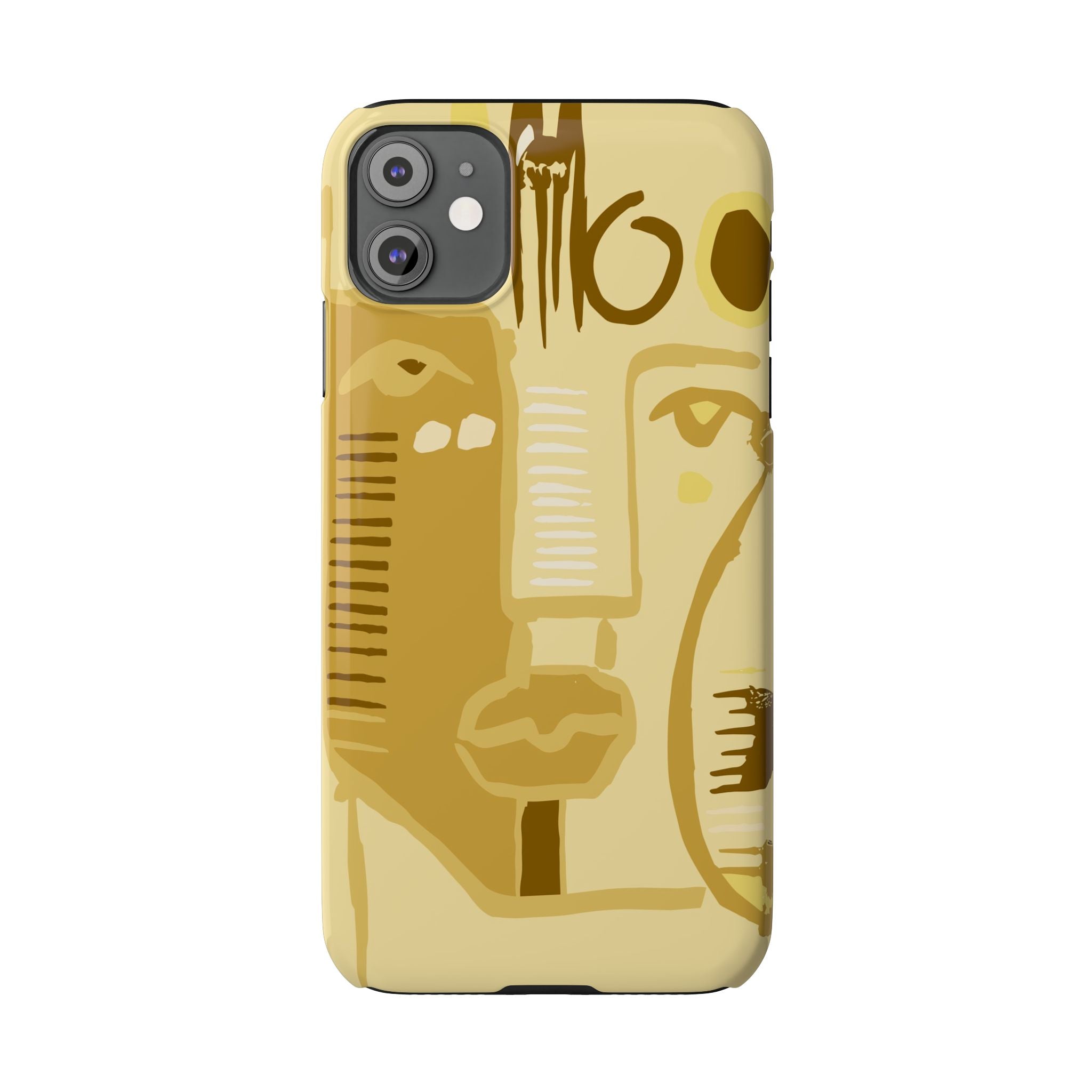 Abstract Face Art Slim Phone Case | Minimalist Neutral Tones