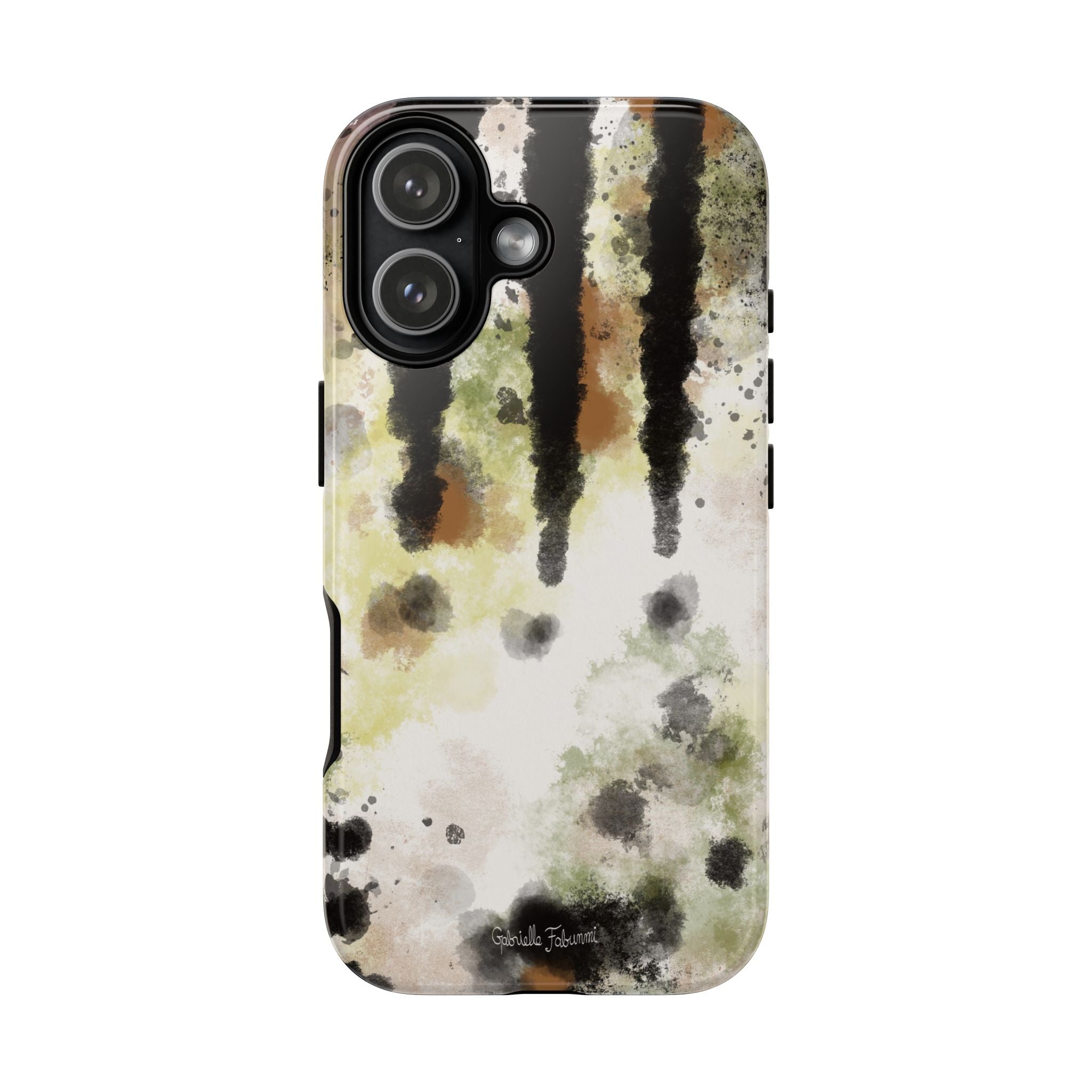 Abstract Camouflage Tough Phone Case — Watercolor Drip Design