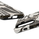 Floral Block Print Tough Phone Case — Black & White Botanical Protective Cover