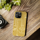 Abstract Line Face Slim Phone Case | Minimalist Art, Mustard Yellow