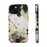 Watercolor Moss Phone Case — Impact‑Resistant Magnetic iPhone Cover