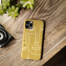 Abstract Line Face Slim Phone Case | Minimalist Art, Mustard Yellow