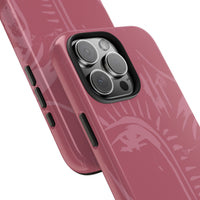 Abstract Line Face Tough Phone Case | Blush Pink Minimalist Art