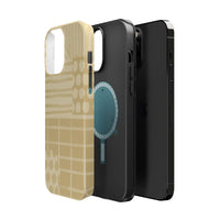 Magnetic Impact-Resistant Phone Case — Neutral Geometric Pattern