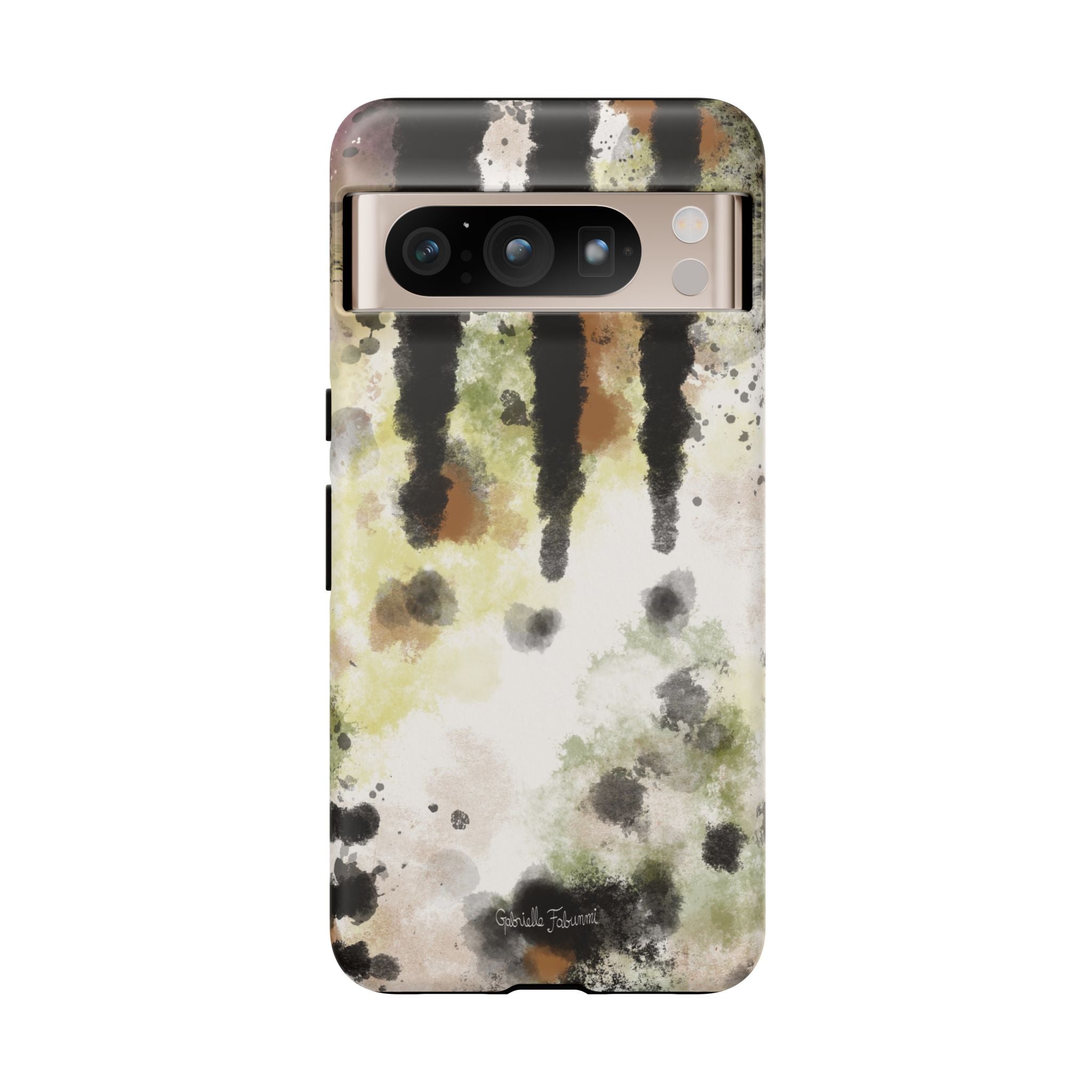 Abstract Camouflage Tough Phone Case — Watercolor Drip Design