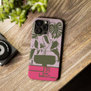 Slim Phone Case — Retro Monstera Plant Pink Green Botanical Design