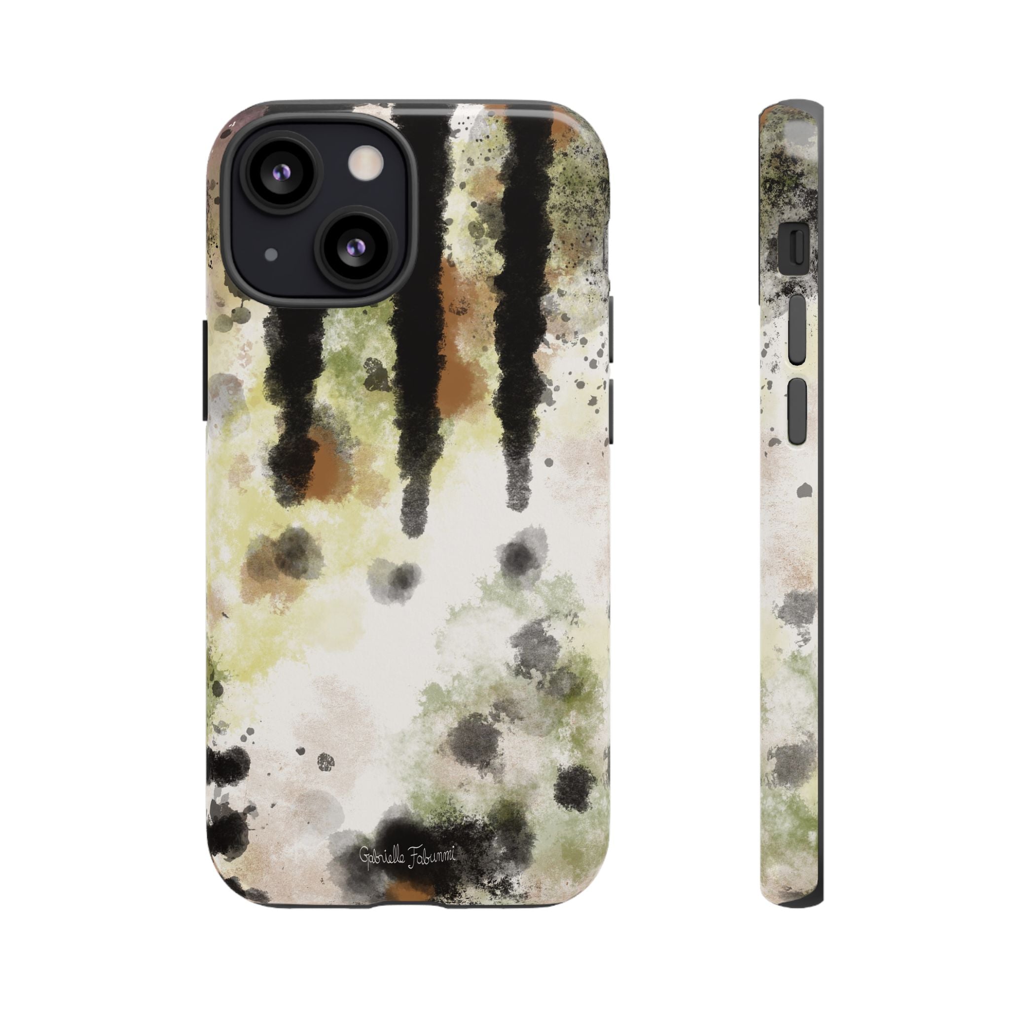 Abstract Camouflage Tough Phone Case — Watercolor Drip Design