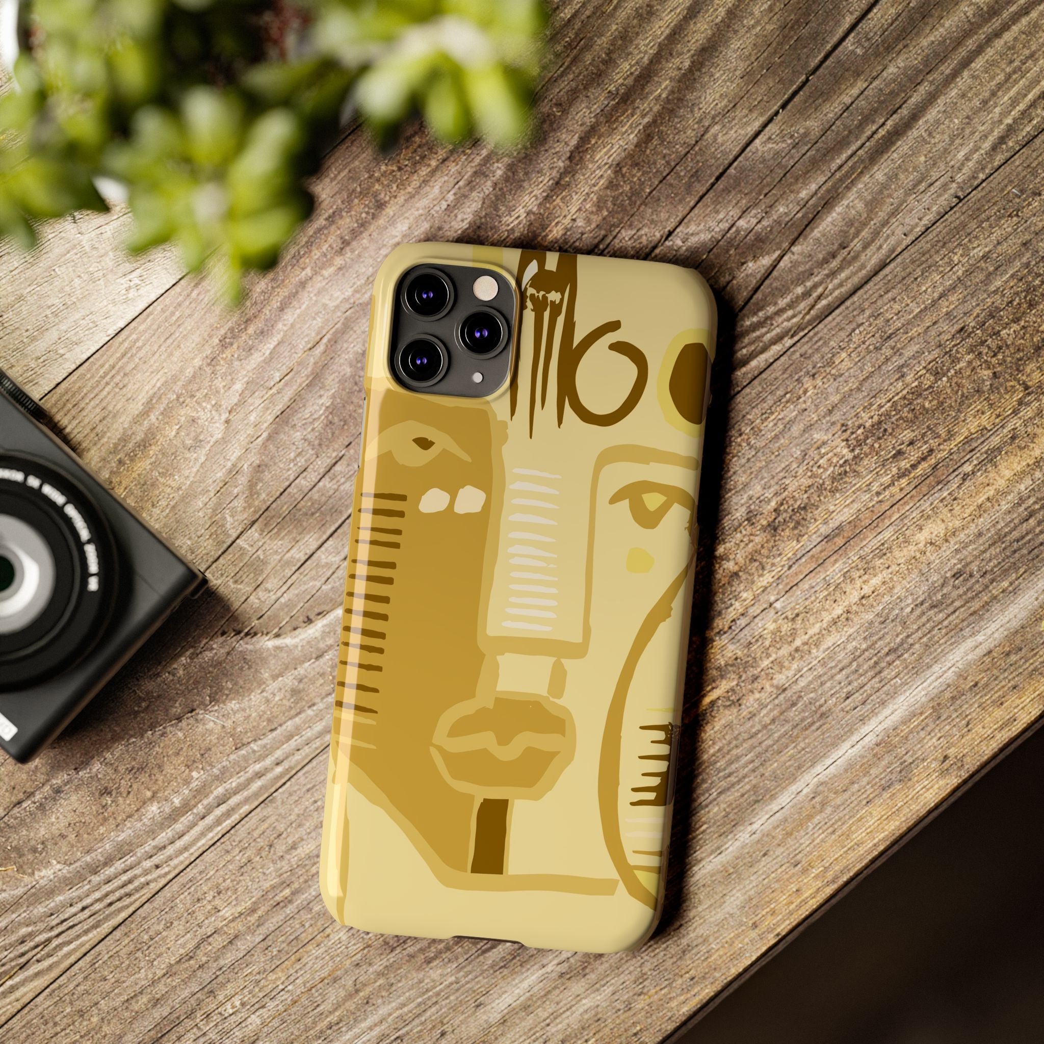 Abstract Face Art Slim Phone Case | Minimalist Neutral Tones