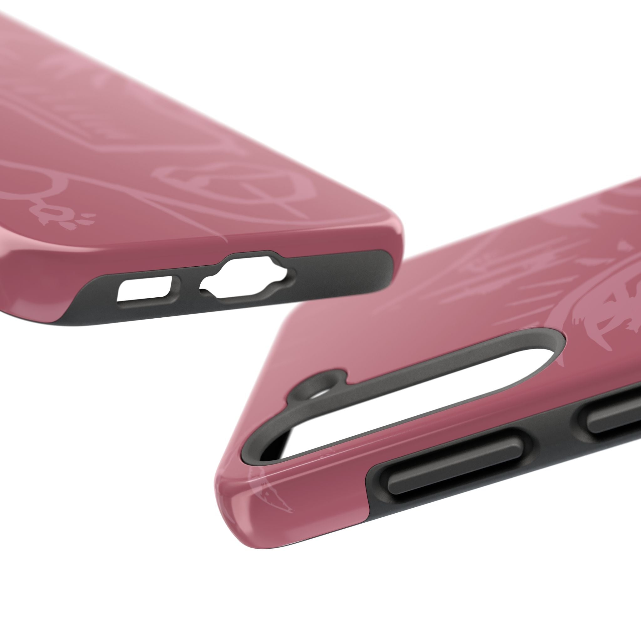 Abstract Line Face Tough Phone Case | Blush Pink Minimalist Art
