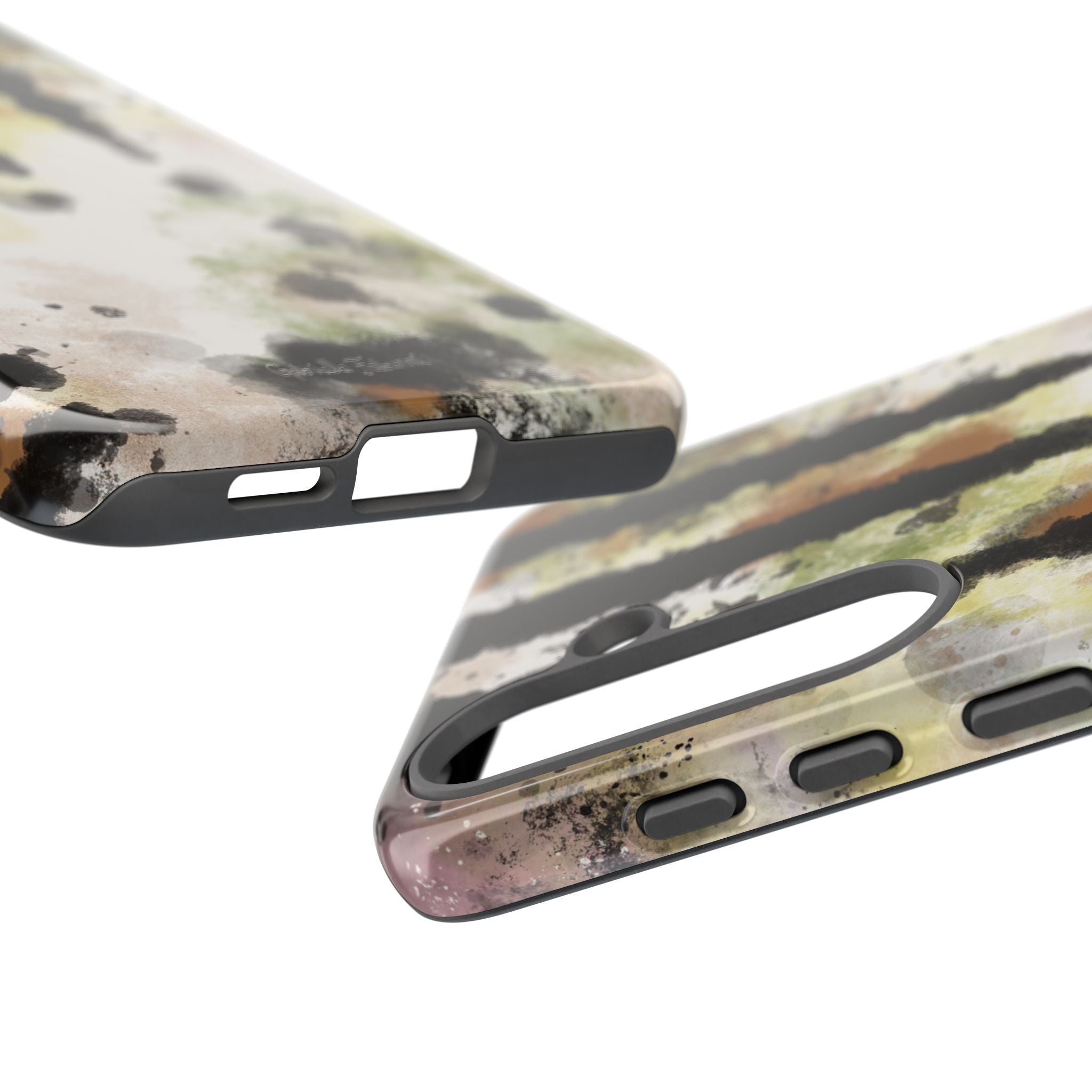 Abstract Camouflage Tough Phone Case — Watercolor Drip Design