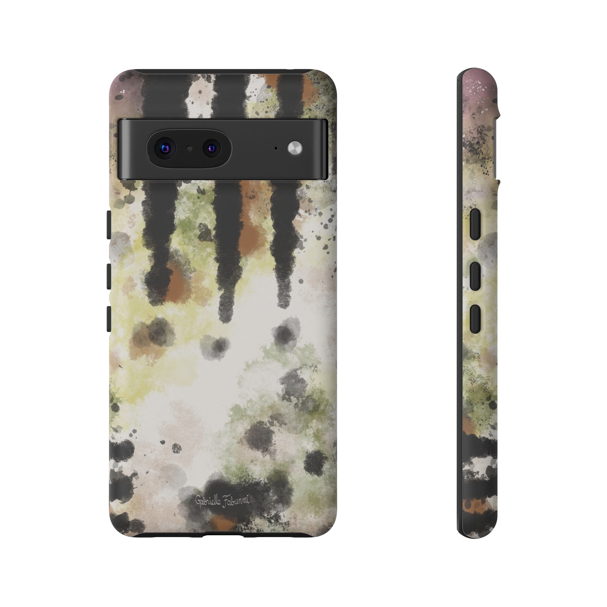 Abstract Camouflage Tough Phone Case — Watercolor Drip Design