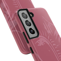 Abstract Line Face Tough Phone Case | Blush Pink Minimalist Art