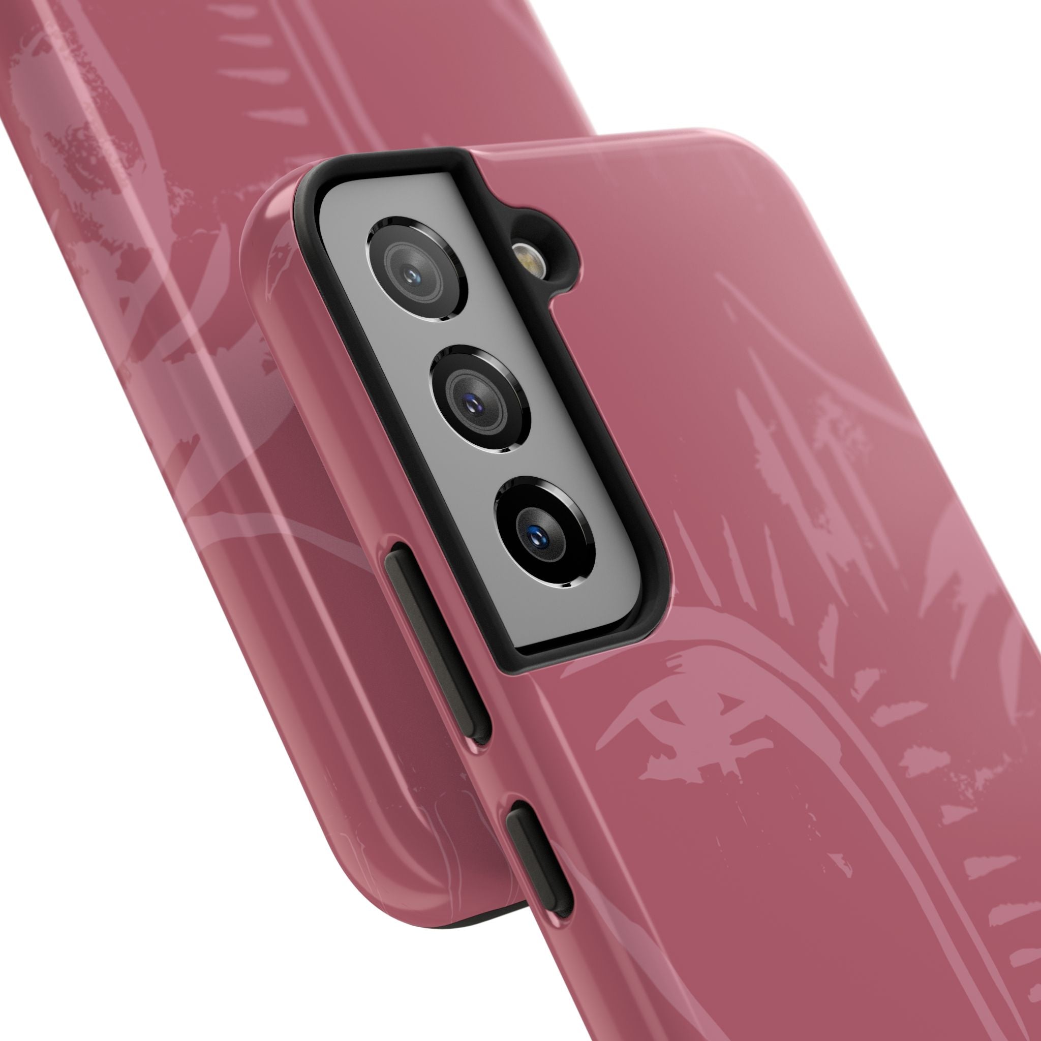 Abstract Line Face Tough Phone Case | Blush Pink Minimalist Art