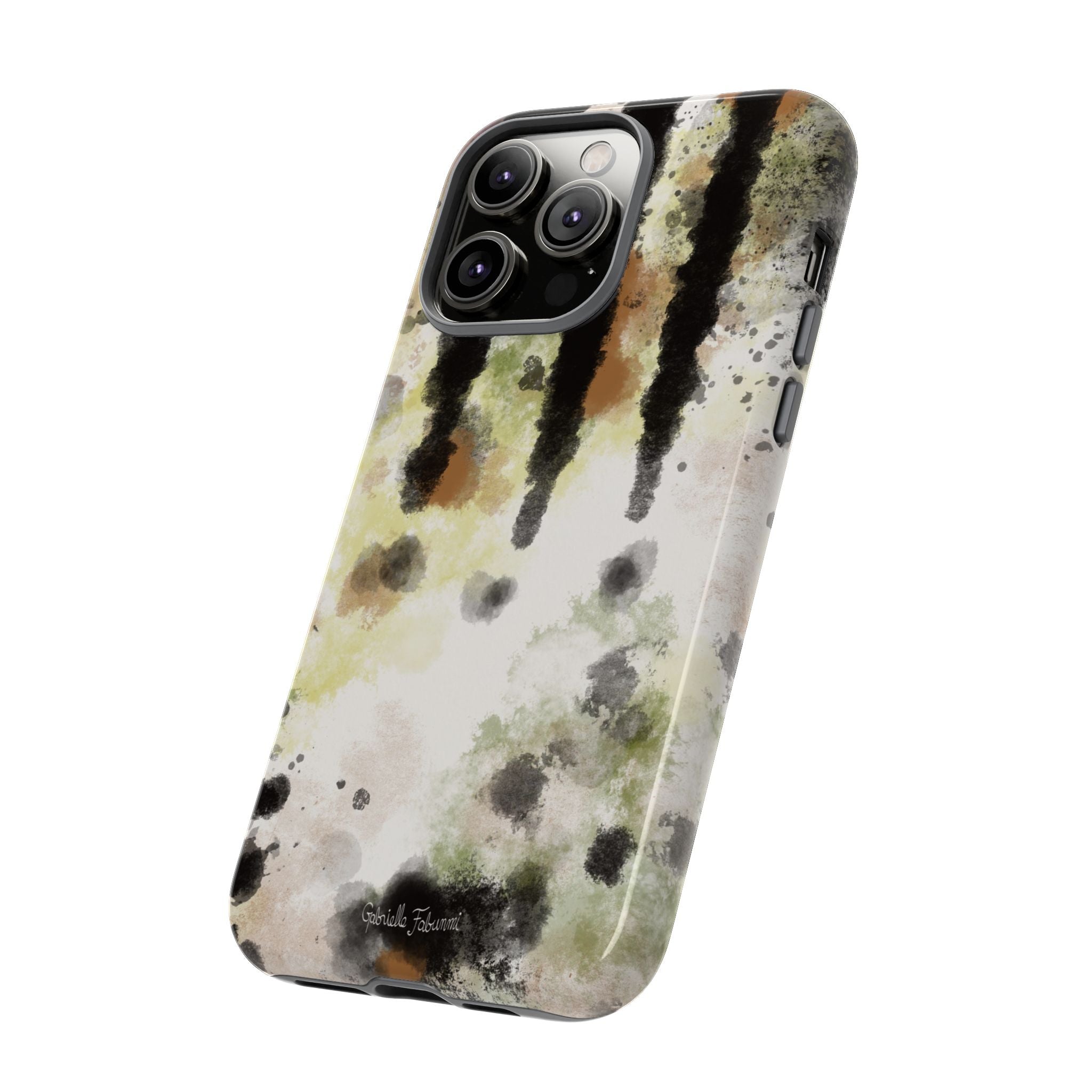 Abstract Camouflage Tough Phone Case — Watercolor Drip Design