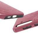 Abstract Line Face Tough Phone Case | Blush Pink Minimalist Art