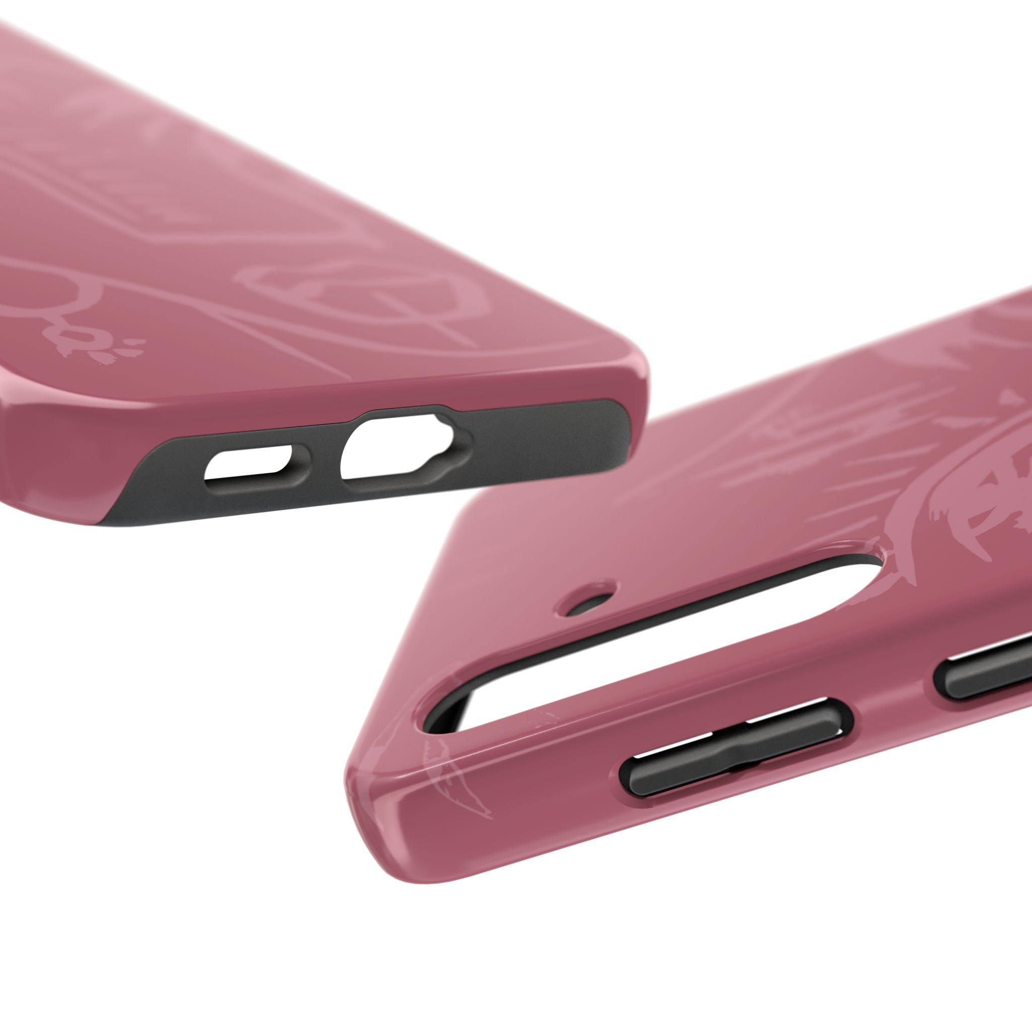 Abstract Line Face Tough Phone Case | Blush Pink Minimalist Art