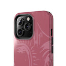 Abstract Line Face Tough Phone Case | Blush Pink Minimalist Art