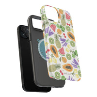 Tropical Fruit Magnetic Impact Phone Case — Watercolor Kiwi, Papaya & Watermelon