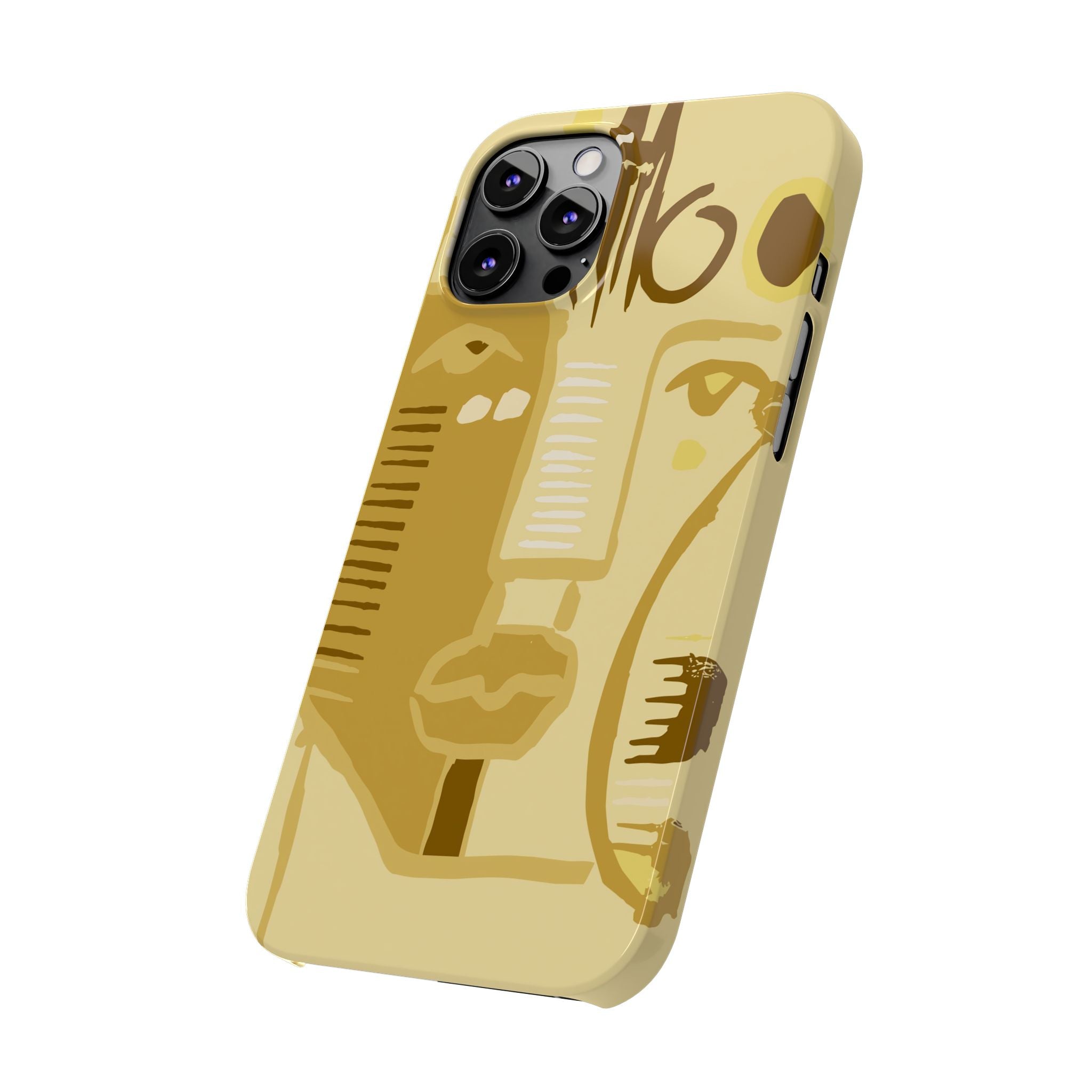 Abstract Face Art Slim Phone Case | Minimalist Neutral Tones