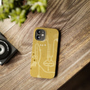 Abstract Line Face Slim Phone Case | Minimalist Art, Mustard Yellow