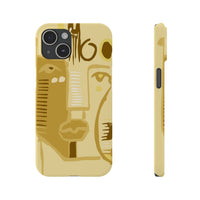 Abstract Face Art Slim Phone Case | Minimalist Neutral Tones