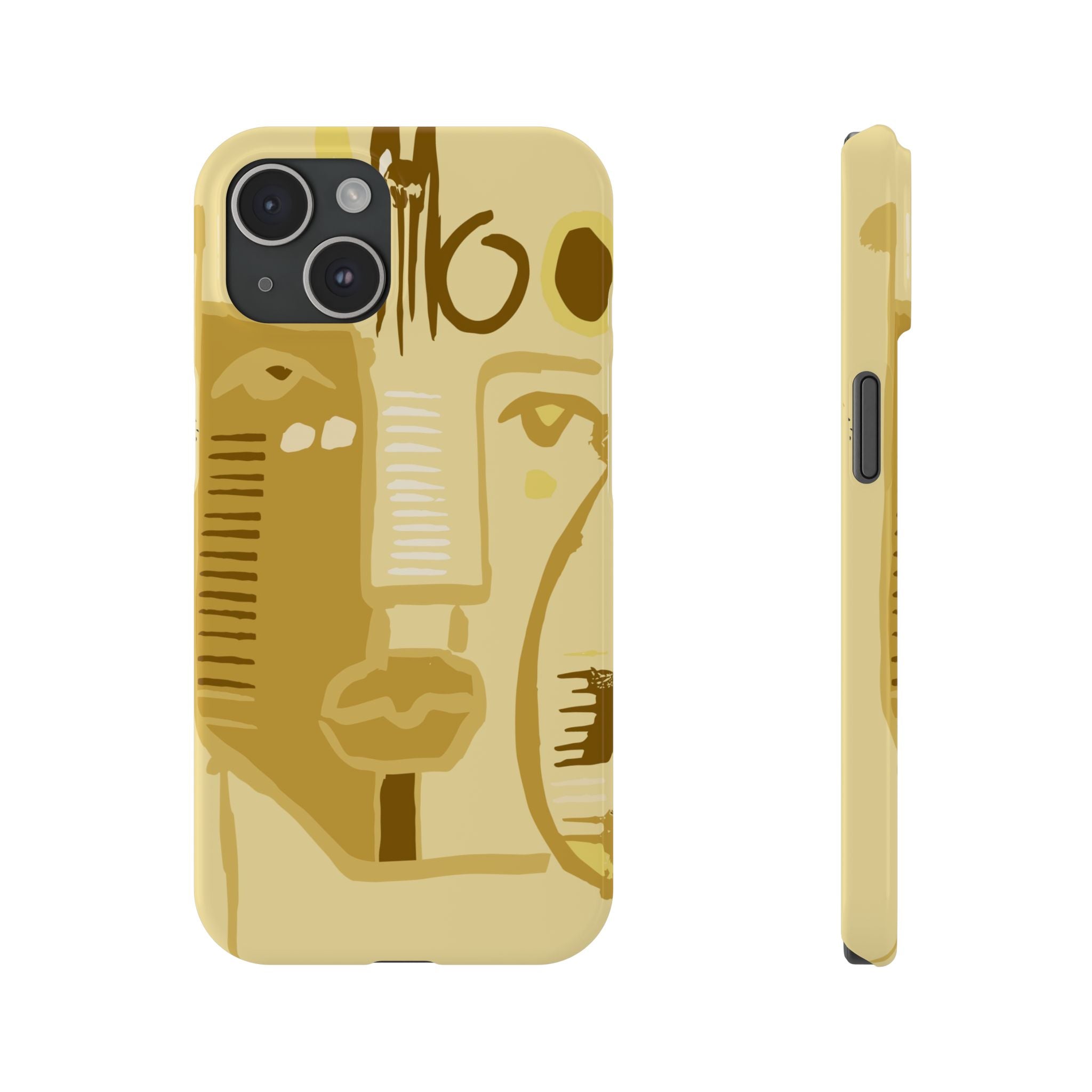 Abstract Face Art Slim Phone Case | Minimalist Neutral Tones